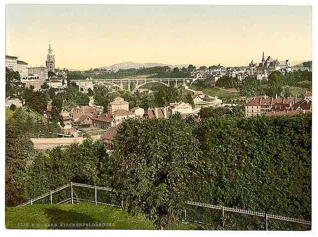 Vintage Kirchenfeld Bridge Berne A4 Photo Print