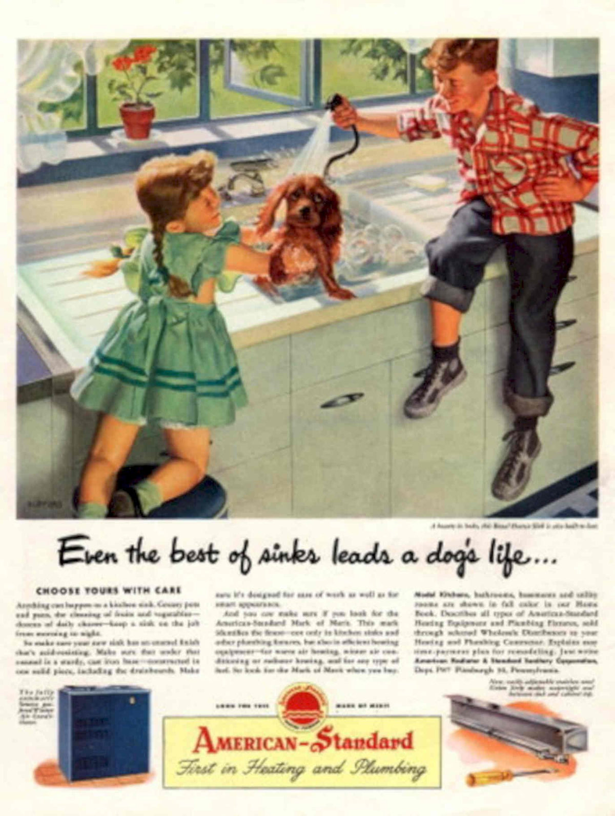 Vintage Kitchen Dog 1940s Vintage Retro Advert Poster