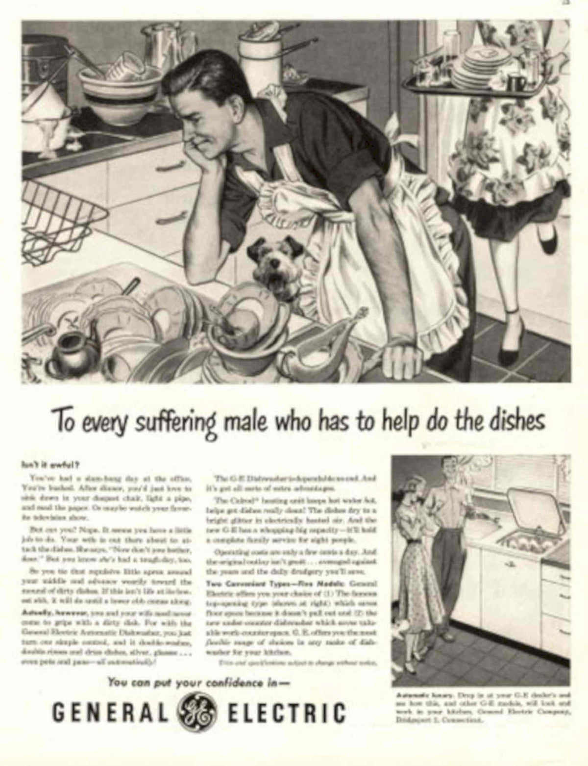 Vintage Kitchen Scene 1 1950s Vintage Retro Advert Poster