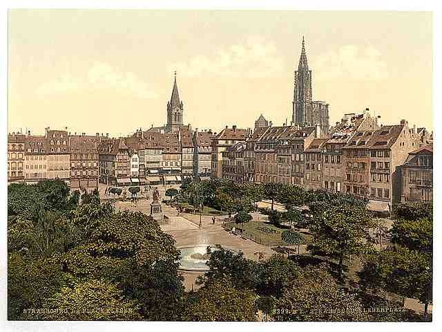 Vintage Kleber Place Strassburg Alsace Lorraine A4 Photo Print