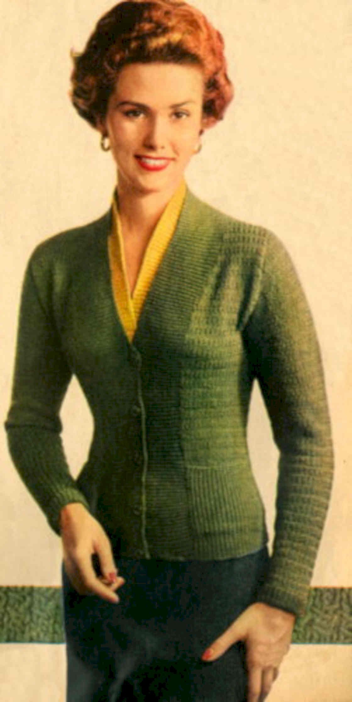 Vintage Knitting Woman 1950s Vintage Retro Advert Poster