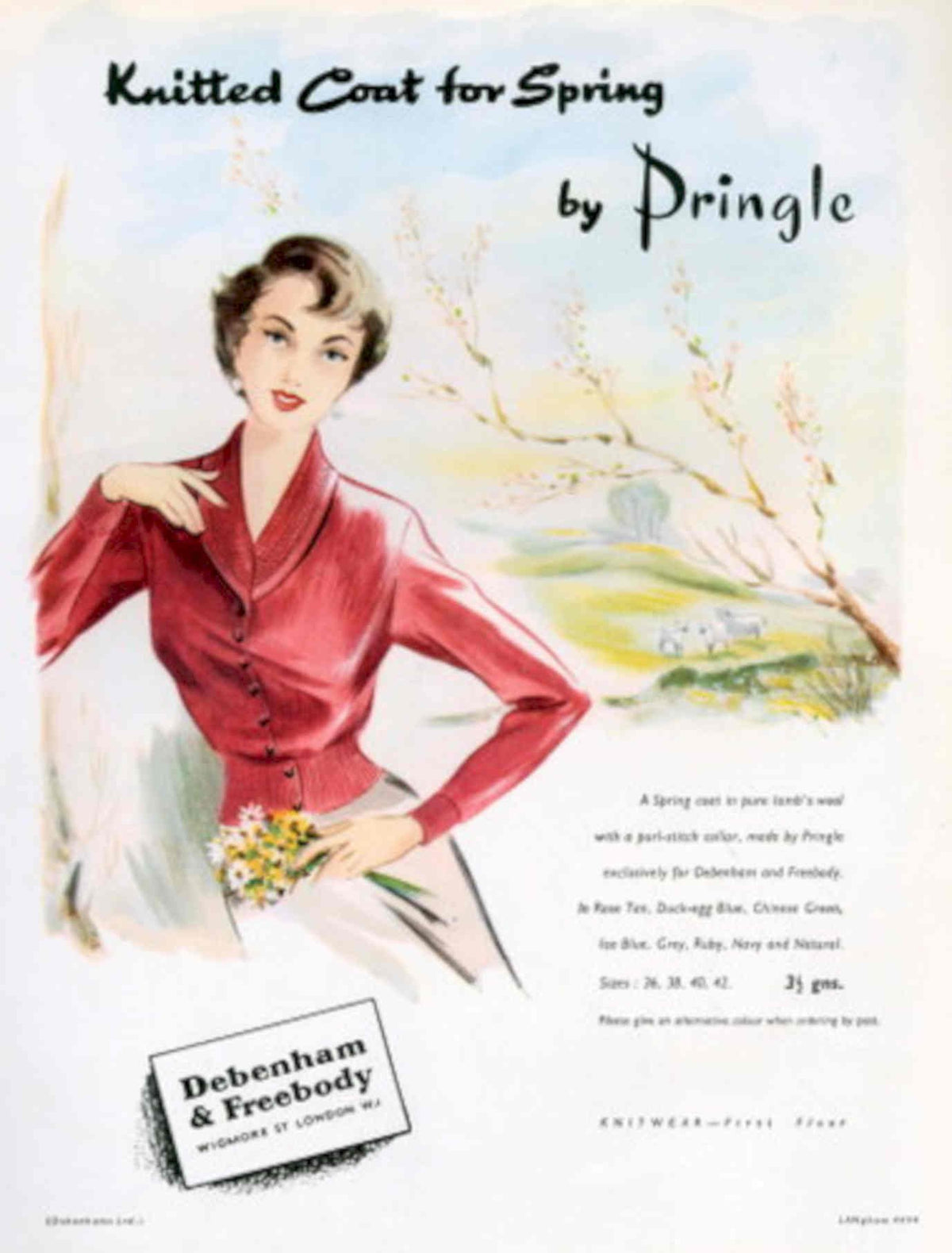 Vintage Knitwear Pringles 1950s Vintage Retro Advert Poster