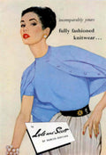 Vintage Knitwear Woman 1950s Vintage Retro Advert Poster