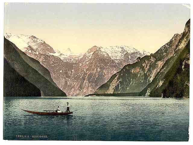 Vintage Konigsee general view Upper Bavaria A4 Photo Print