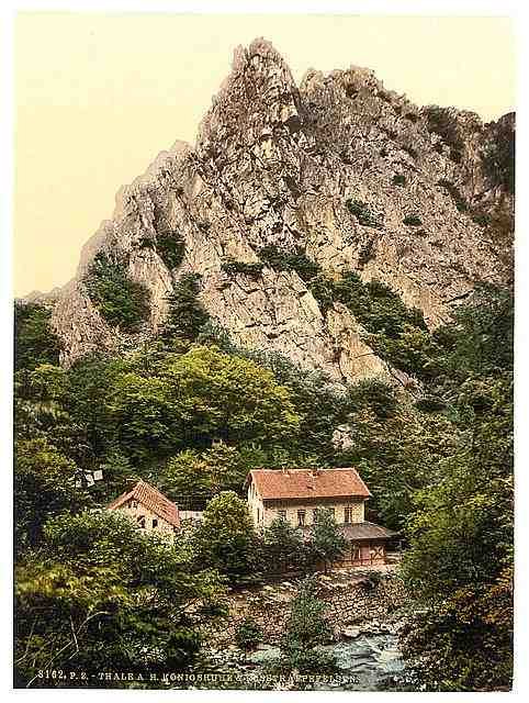 Vintage Konigsruhe and Rosstrappenfelsen Bodethal Hartz A4 Photo Print