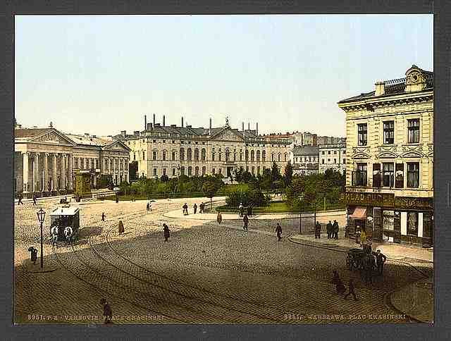Vintage Krasinski Place Warsaw A4 Photo Print