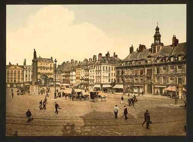 Vintage La Grande Place Lille A4 Photo Print