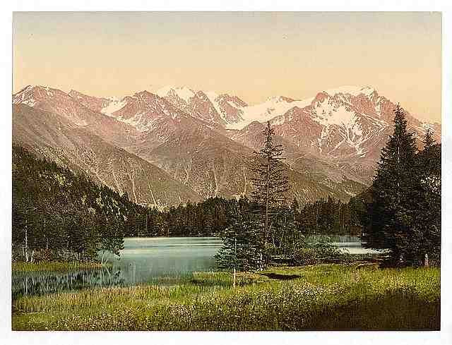 Vintage Lake Champex II Valais Alps of A4 Photo Print