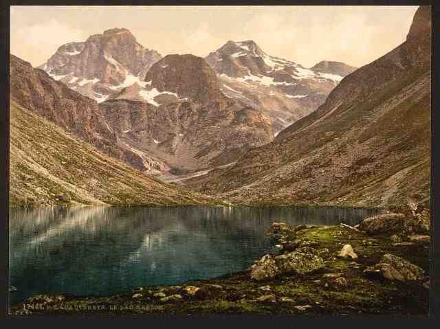 Vintage Lake dEstom Cauterets Pyrenees A4 Photo Print