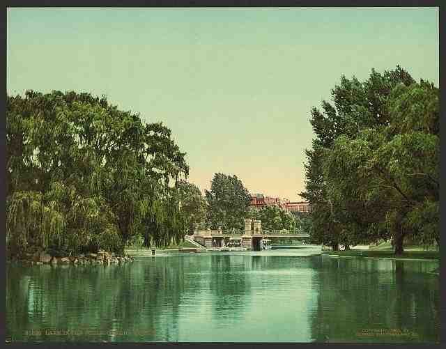 Vintage Lake in the Public Garden Boston A4 Photo Print