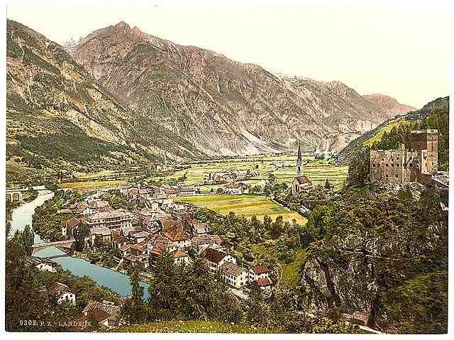 Vintage Landeck general view Tyrol A4 Photo Print