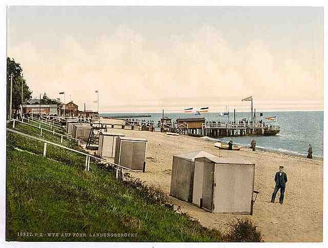 Vintage Landing pier Wyk on Fohr Schleswig Holstein A4 Photo Print