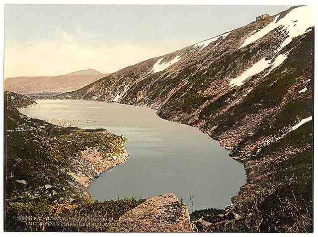 Vintage Large Pond Riesengebirge Germany A4 Photo Print