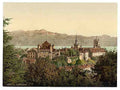 Vintage Lausanne with Savoy Alps Geneva Lake A4 Photo Print