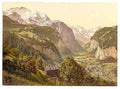 Vintage Lauterbrunnen Valley II Bernese Oberland A4 Photo Print