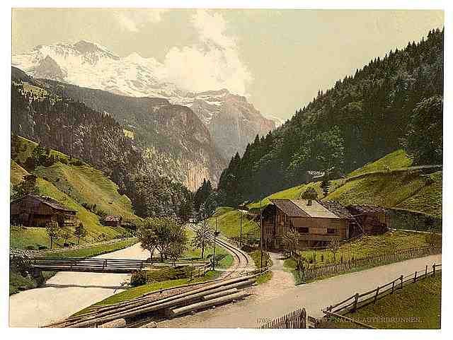 Vintage Lauterbrunnen Valley VI Bernese Oberland A4 Photo Print
