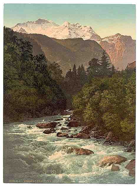 Vintage Lauterbrunnen Valley VIII Bernese Oberland A4 Photo Print