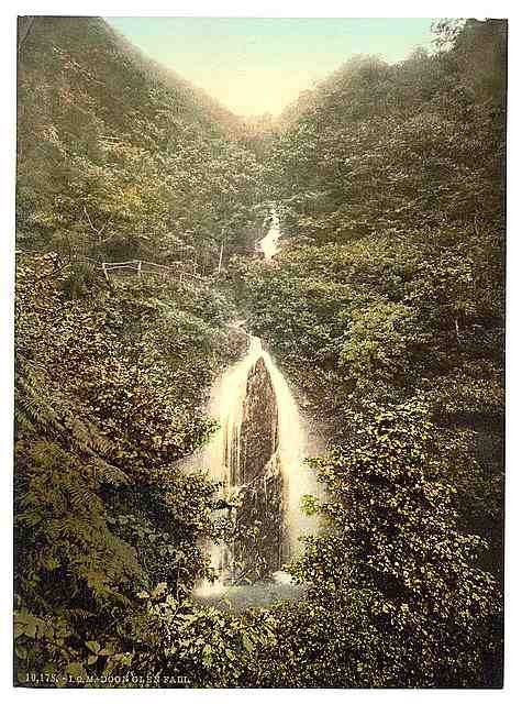 Vintage Laxey Doon Glen Waterfall Isle of Man A4 Photo Print