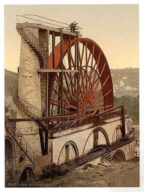Vintage Laxey the Wheel Isle of Man A4 Photo Print