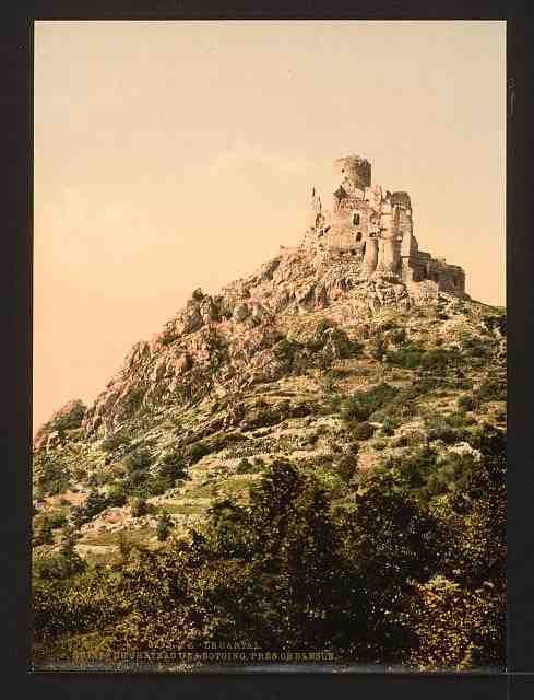 Vintage Le Cantal Chateau de Leoting Auvergne Mountains A4 Photo Print