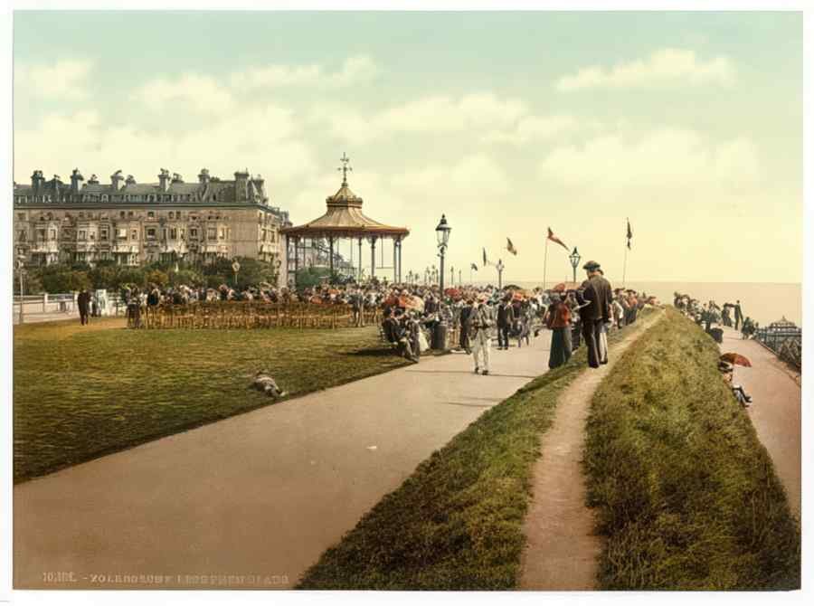 Vintage Lees Promenade And Bandstand Folkestone England A4 Photo Print