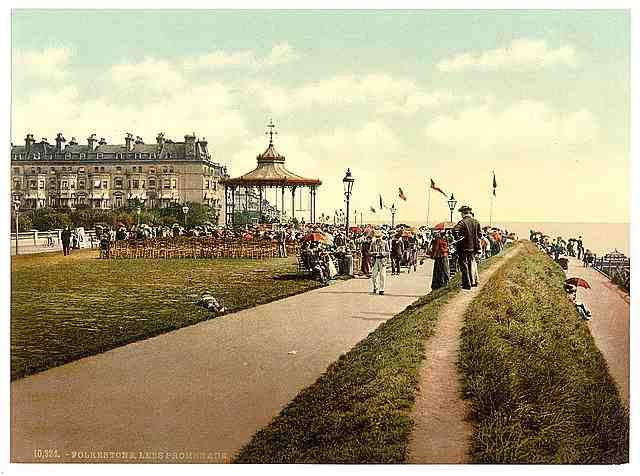 Vintage Lees Promenade and Bandstand Folkestone A4 Photo Print