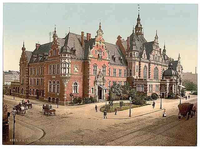 Vintage Library Exchange Leipsig Saxony A4 Photo Print