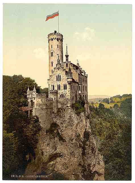 Vintage Lichtenstein Castle Wurtemburg A4 Photo Print
