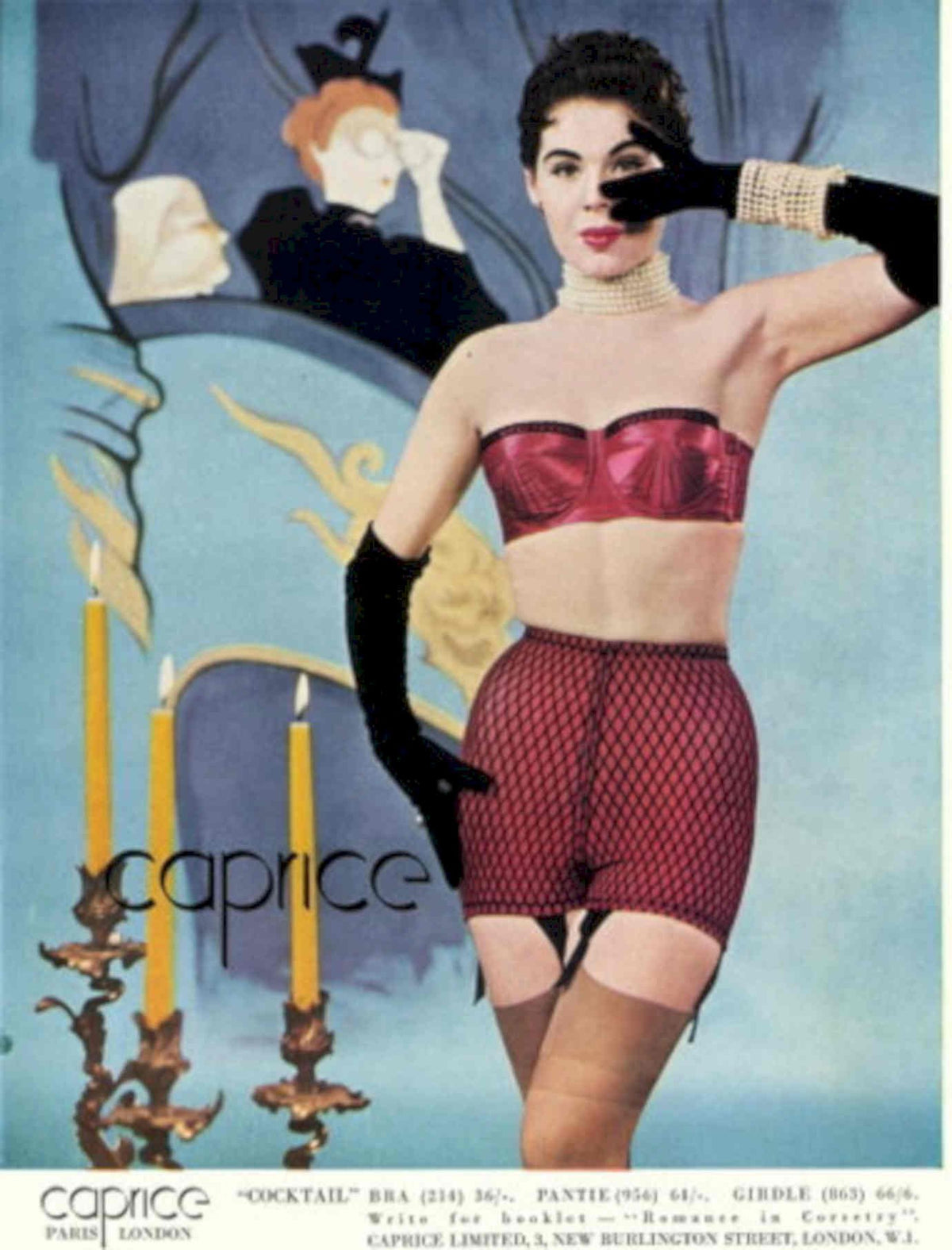 Vintage Lingerie Cocktail 1950s Vintage Retro Advert Poster