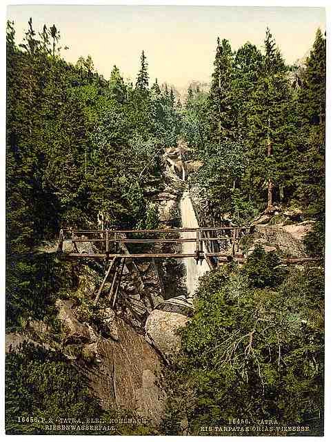 Vintage Little Kohlbach Riesen waterfall A4 Photo Print