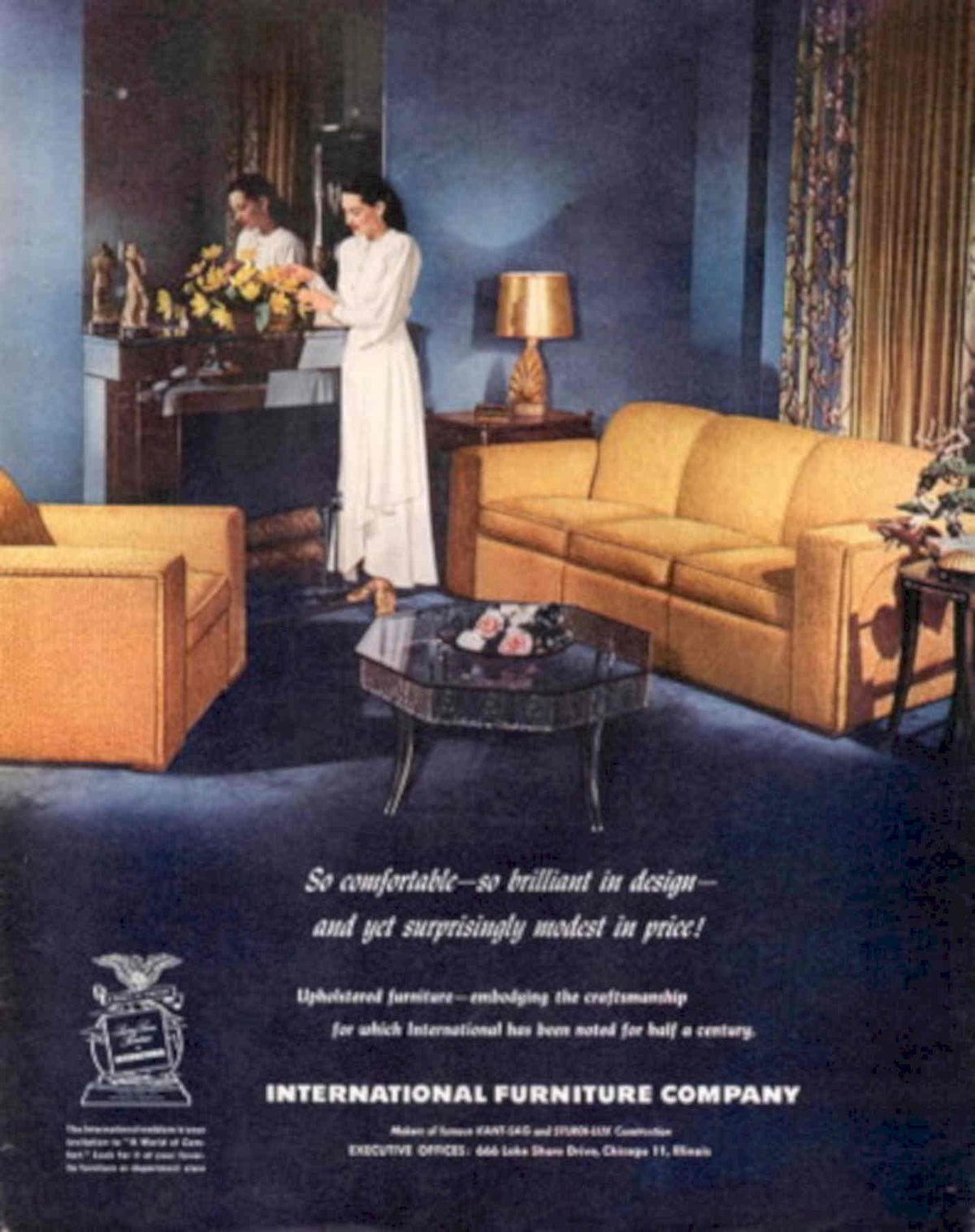 Vintage Living Room 1940s Vintage Retro Advert Poster