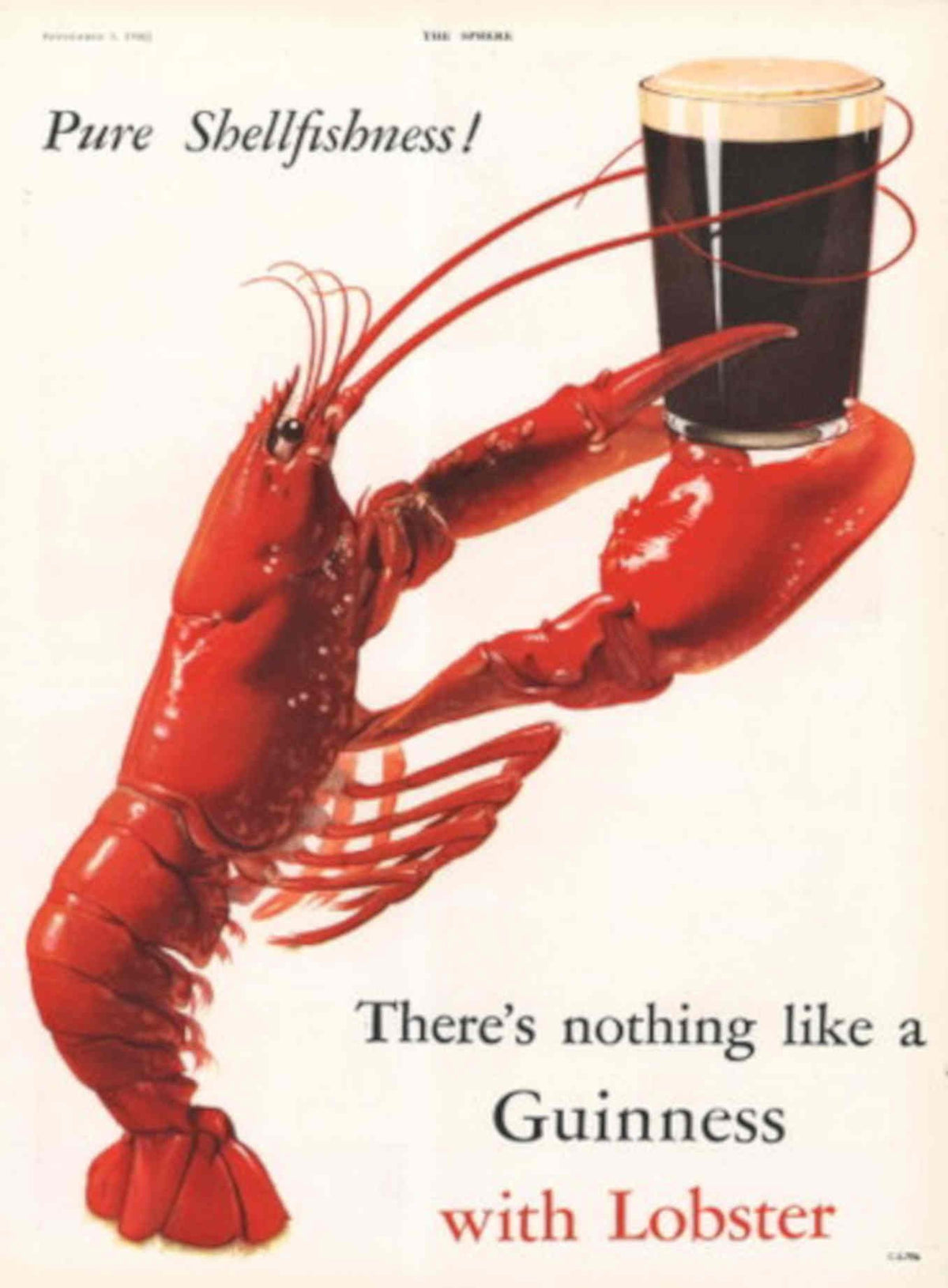 Vintage Lobster Guinness 1930s Vintage Retro Advert Poster
