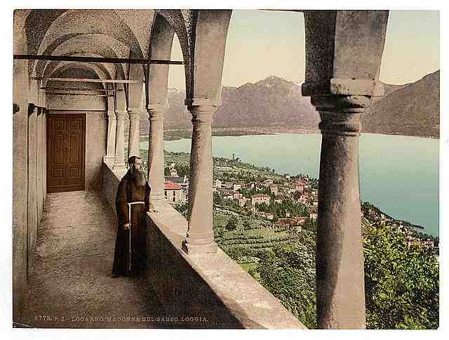Vintage Locarno Madonna del Sasso Loggia Tessin A4 Photo Print