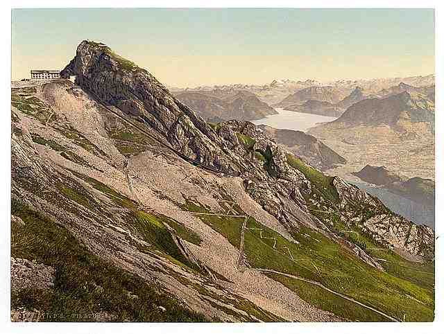 Vintage Looking toward Glarnisch Pilatus A4 Photo Print