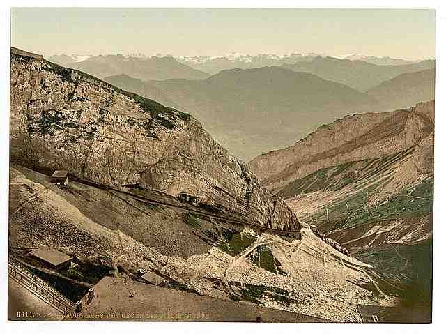 Vintage Looking towards Titlis Pilatus A4 Photo Print