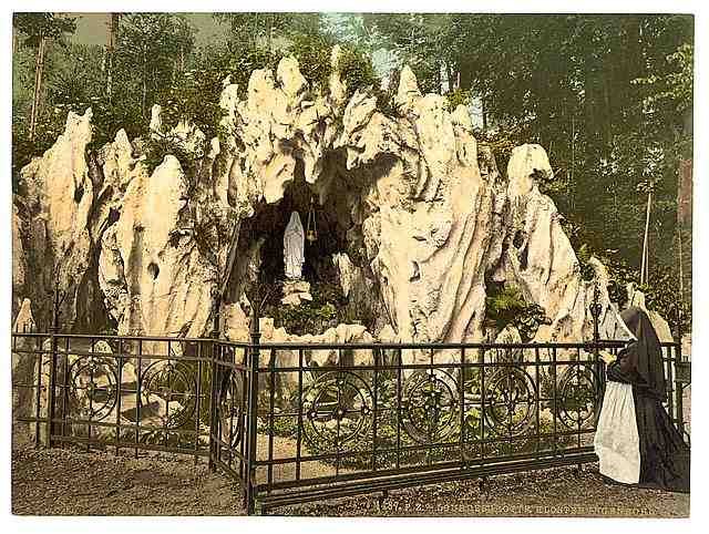Vintage Lourdes Grotto  Lake Lucerne A4 Photo Print