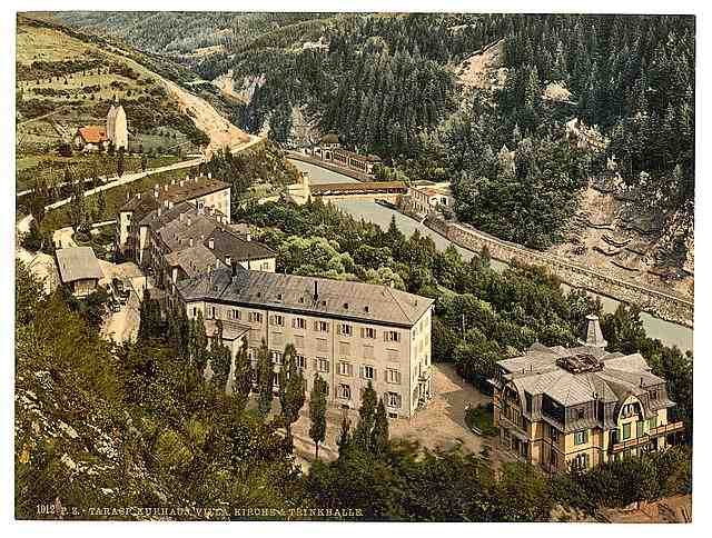 Vintage Lower Engadine Tarasp I Kurhaus Grisons A4 Photo Print