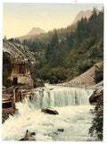 Vintage Lower Engadine Tarasp waterfall Grisons A4 Photo Print