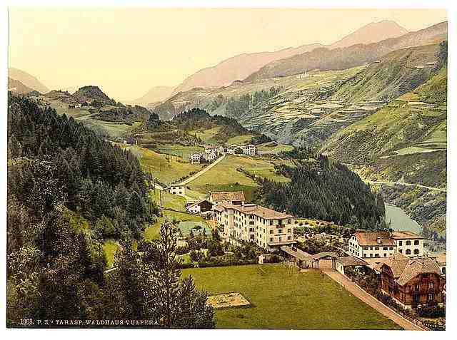 Vintage Lower Engadine Vulpera and Fetan I Grisons A4 Photo Print