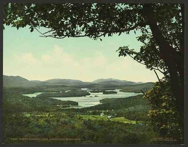 Vintage Lower Saranac Lake Adirondack Mountains A4 Photo Print