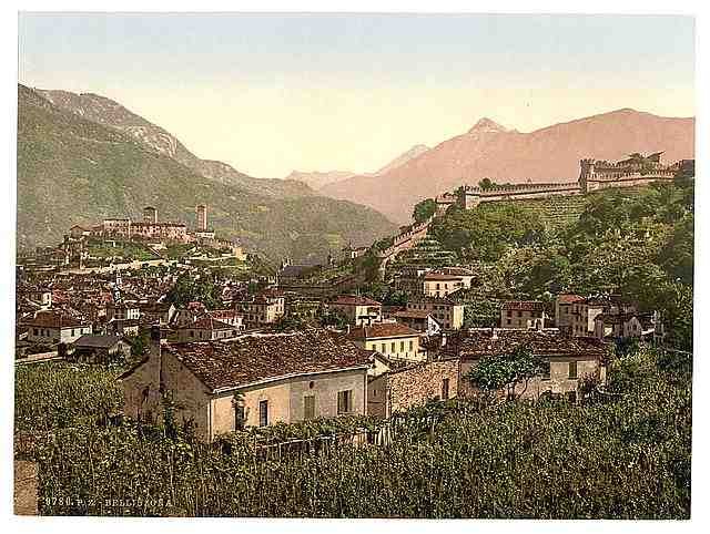 Vintage Lugano Bellinzona II Tessin A4 Photo Print