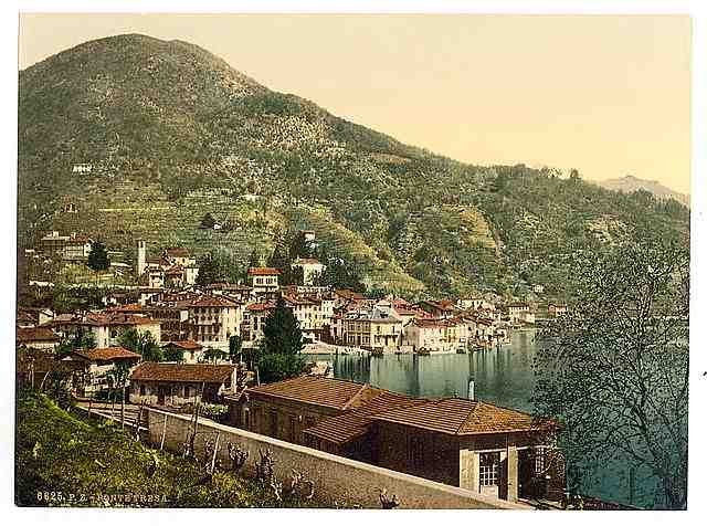 Vintage Lugano Ponte Tresa Tessin A4 Photo Print