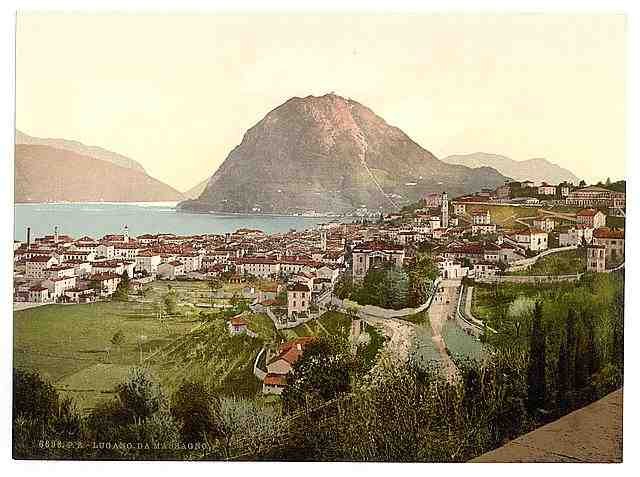 Vintage Lugano from Massagno Tessin A4 Photo Print