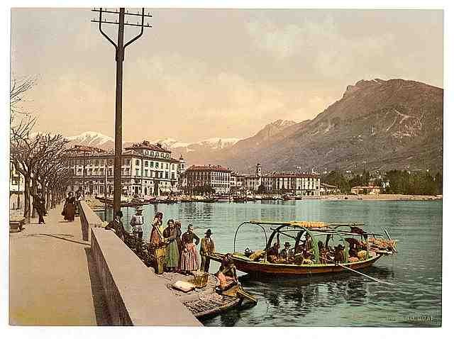 Vintage Lugano on the quay Tessin A4 Photo Print