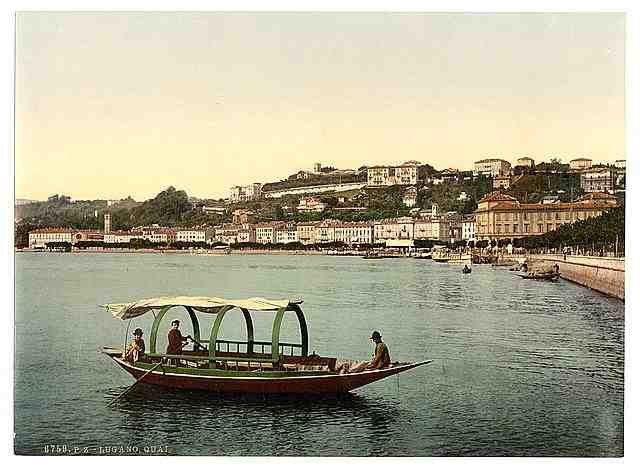 Vintage Lugano the quay I Tessin A4 Photo Print