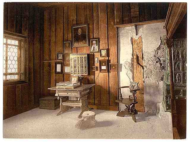 Vintage Luthers study Wartburg Thuringia A4 Photo Print