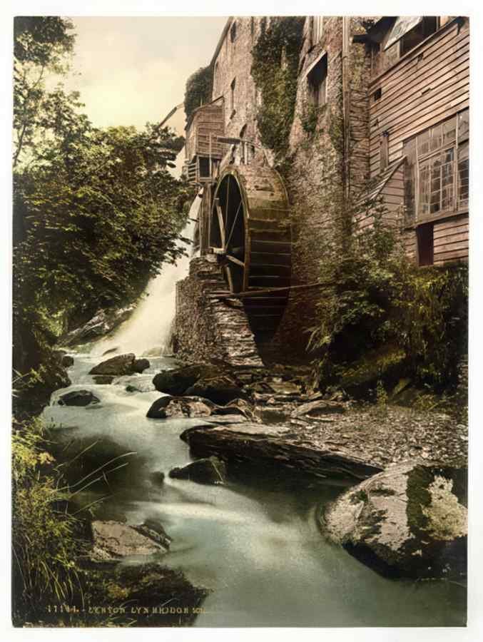Vintage Lyn Mill East Lyn Lynton And Lynmouth England A4 Photo Print