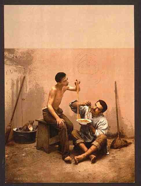 Vintage Macaroni seller Naples A4 Photo Print