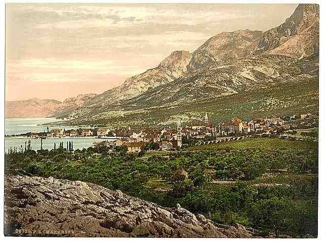 Vintage Makarska general view Dalmatia A4 Photo Print