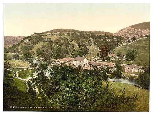 Vintage Mansal Dale from railway station Derbyshire A4 Photo Print